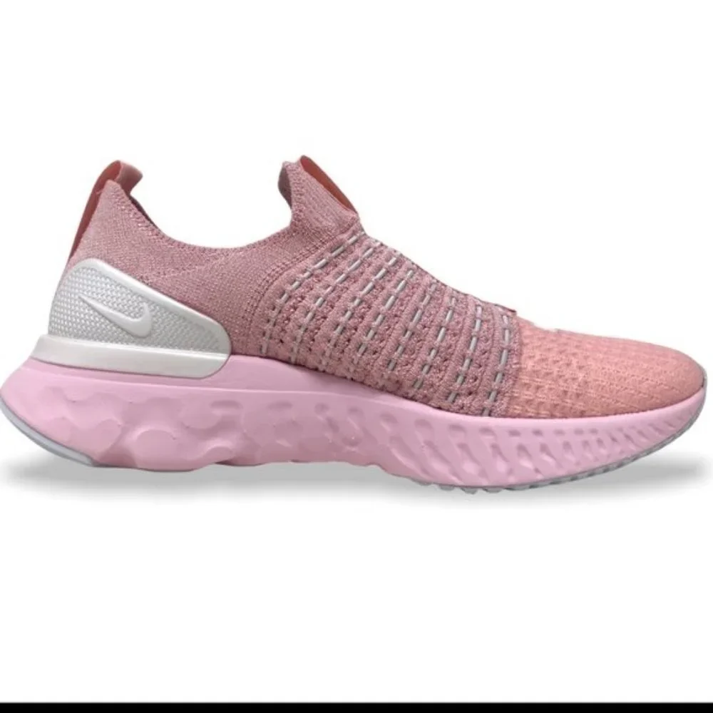 Women Nike React Phantom Run FK 2 Running Shoes Pink White DH0130 600 NEW - Picture 7 of 10